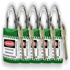 Asian Loto Green Regular Shackle Jacket Padlock, ALC-LPR-GGGGG (Pack of 5)