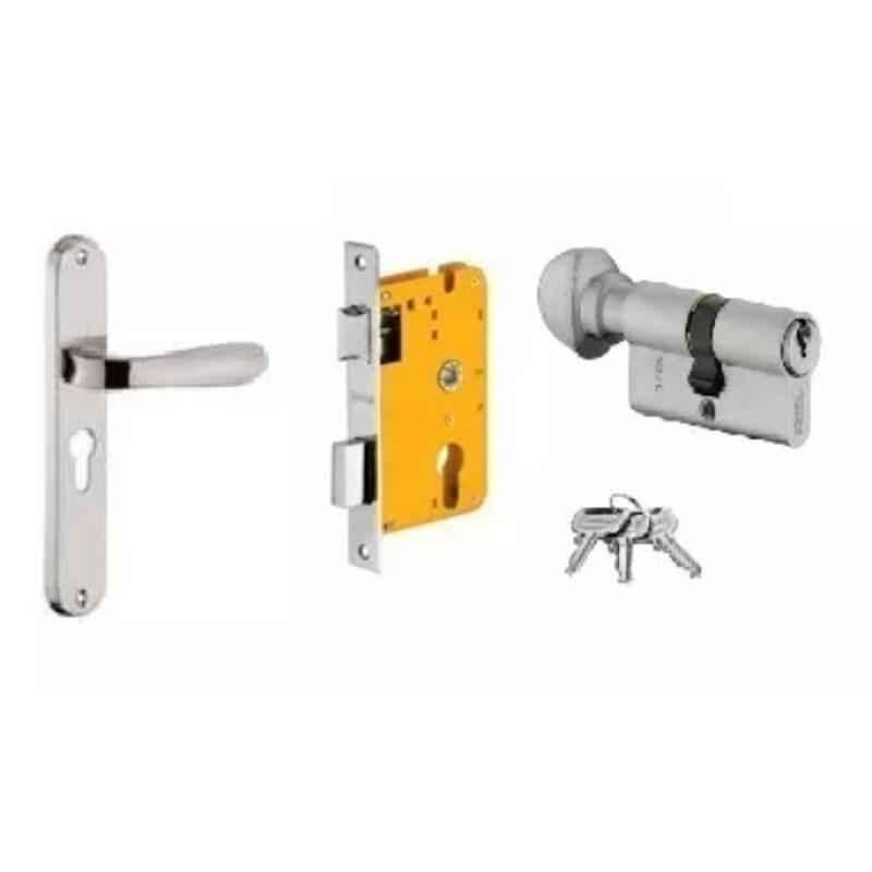 Dorset HL Series Pontus 70mm Stainless Steel Door Handle Lock Set with Knob & Key (Pack of 2)