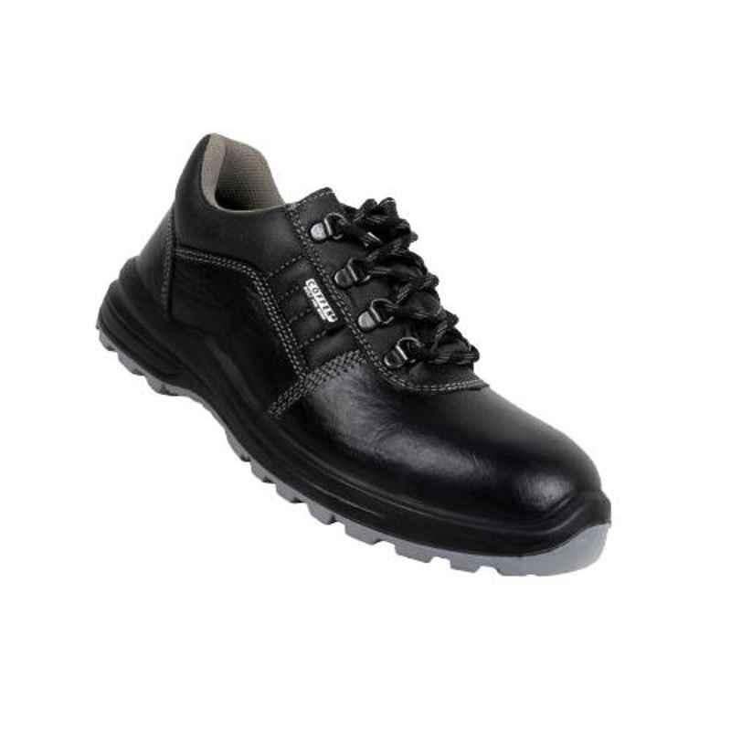 Coffer Safety M1024 Leather Steel Toe Black Work Safety Shoes, 82342, Size: 7