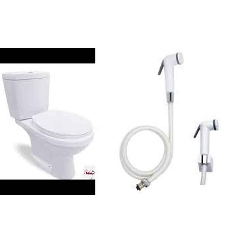 Abbasali WC Toilet With Complete Fittings,Shattaf & Angle Valve