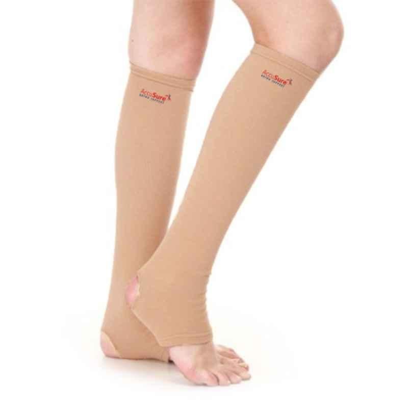 AccuSure Large Open Toe Anti Embolism Knee Length Stocking for Varicose Vein, AOK15-L