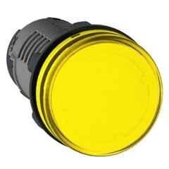 Schneider Electric Easy Harmony XA2 110V Yellow Round Integral Led Pilot Light with Screw Clamp Terminal, XA2EVF8LC