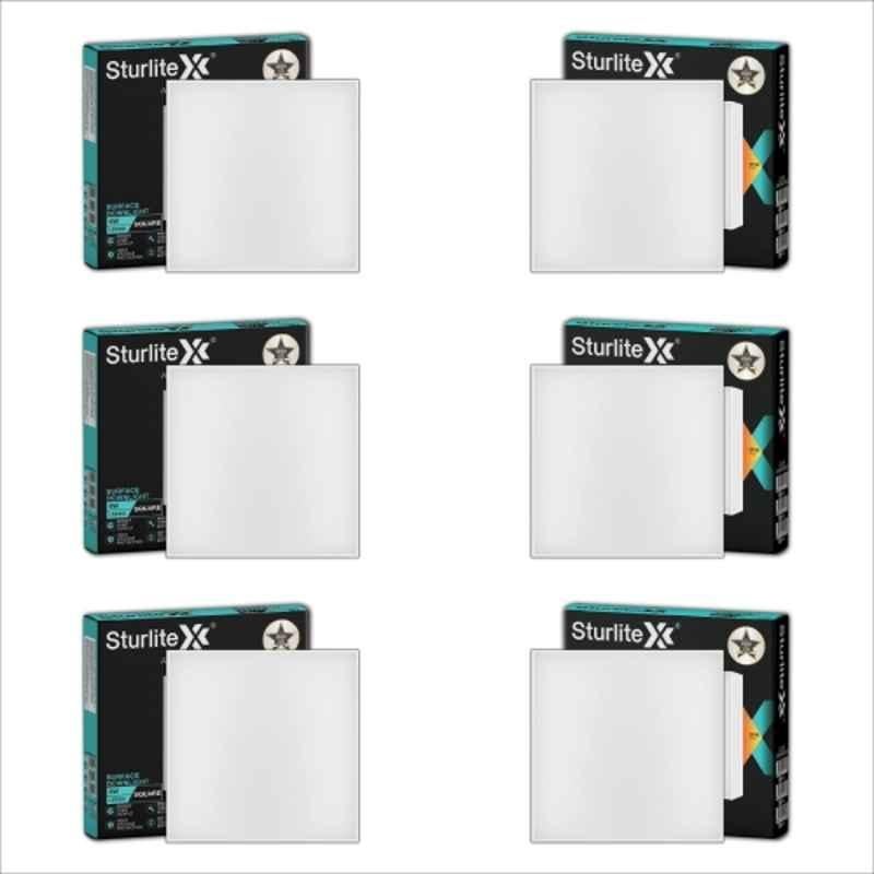 Sturlite Lexxo 8W 800lm Cool White Square LED Surface Light (Pack of 6)
