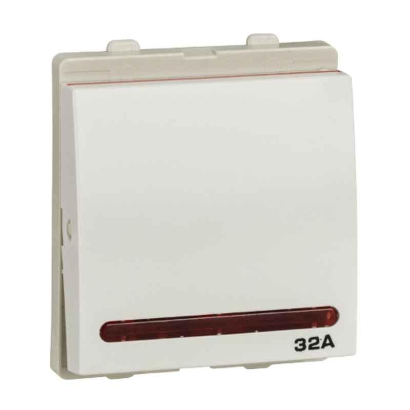 Schneider Opale 32A 2 Module White DP Switch with Indicator, AAKX1232 (Pack of 10)