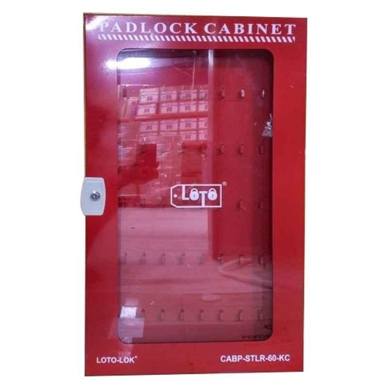 Loto-Lok 60 Locks 850x520mm Steel Red Padlock Cabinet, CABP-STLR-60-KC