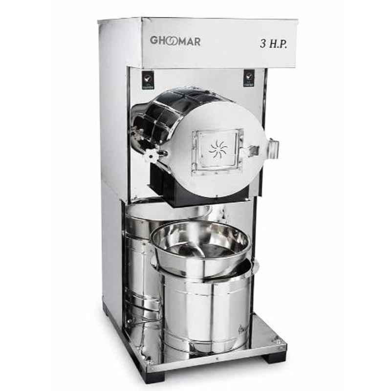 Ghoomar 3HP 15-30kg/h Stainless Steel Double Chamber Commercial Pulveriser