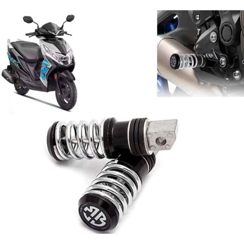 Auto Pearl 2 Pcs Steel Black Foot Rest Spring Coiled Set for Dio