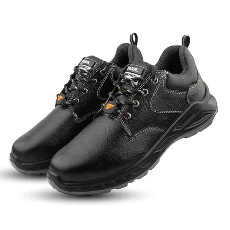 Fuel Smith-04 Leather Black Lace-Up Safety Shoes, Size: 9