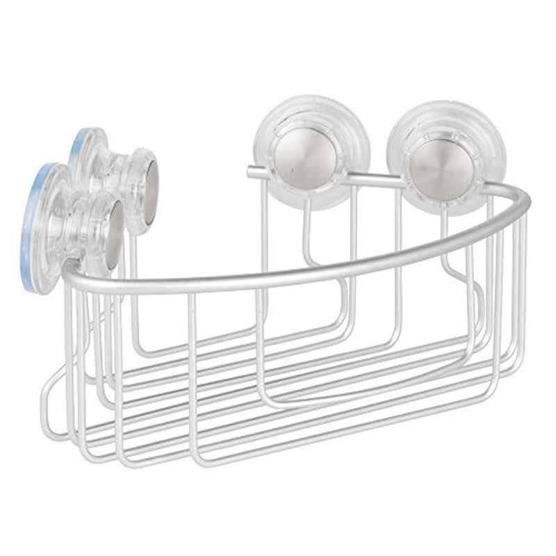 iDesign Metro Aluminium Silver Turn-n-lock Corner Basket, 160915