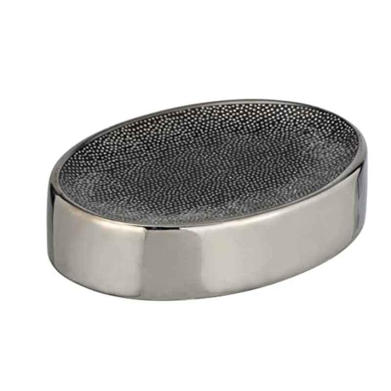 Wenko 3x8x12cm Ceramic Silver & Anthracite Oval Nuria Dish, 24178100