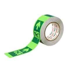 Telly Safety 5m 50mm PET Photoluminescent Green Glow-in-the-Dark Right Arrow Running Man Floor Marking Safety Tape