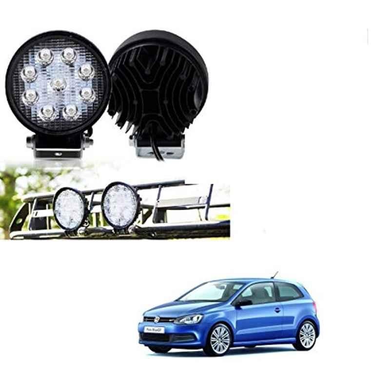 Kozdiko 2 Pcs 27W 4 inch 9 LED Waterproof Round White Fog Light Set with Mounting Brackets for Volkswagen Polo GT, kozd_20056