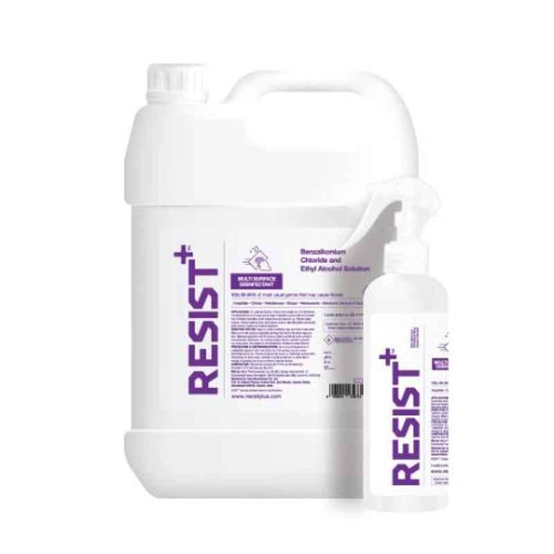 Resist Plus 5L & 500ml Benzalkonium Chloride & Ethyl Alcohol Surface Disinfectant