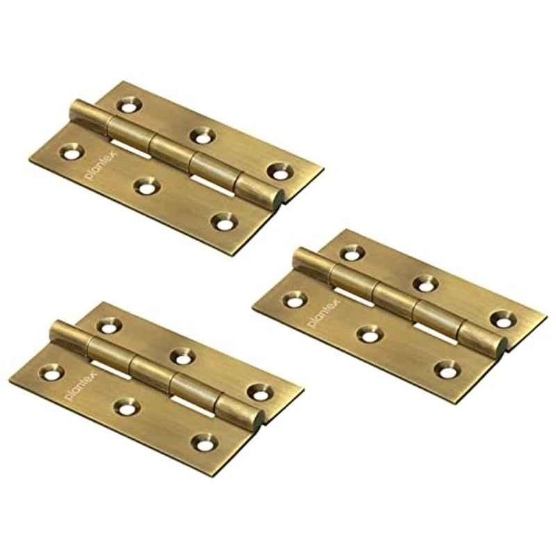 Plantex 3 inchx1.5mm 16 Gauge Antique Brass Door Hinges for Home, Office, Hotel, Wooden, Bedroom, Kitchen & Kabja (Pack of 3)