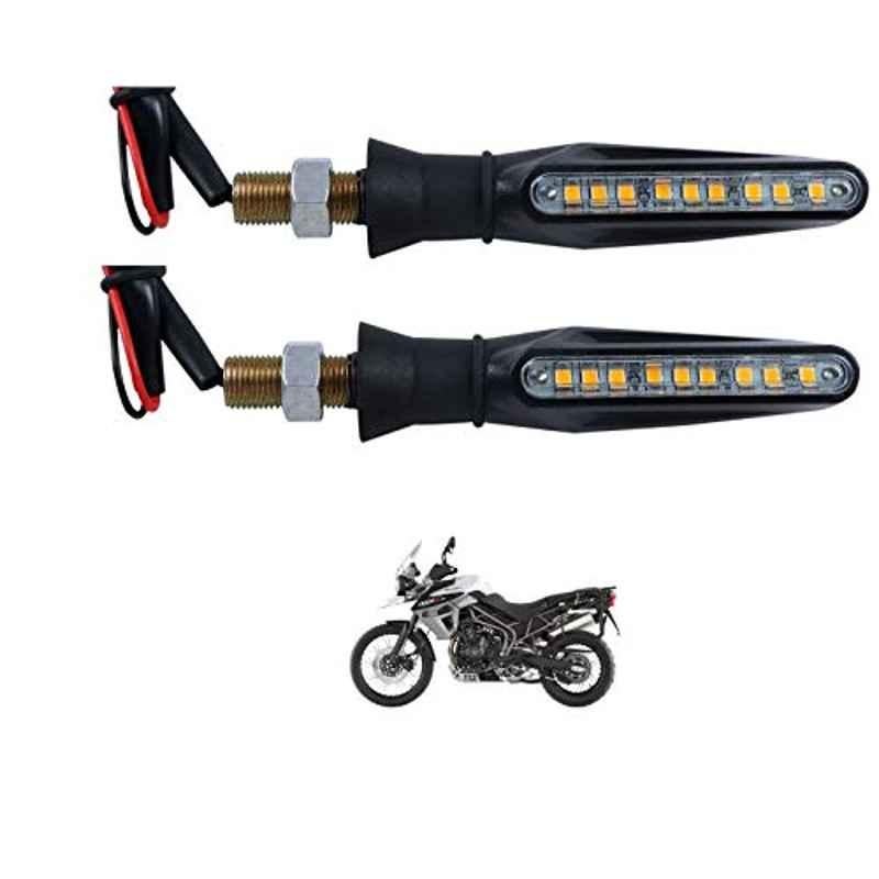 Kozdiko 4 Pcs Plastic Front & Rear Side Sleek Yellow Bike Indicator Set for Triumph Tiger 800X CA