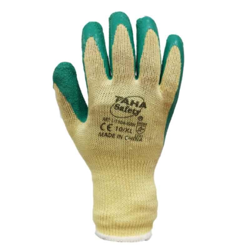 Taha Safety Cotton & Latex Green Gloves, L1104, Size:XL