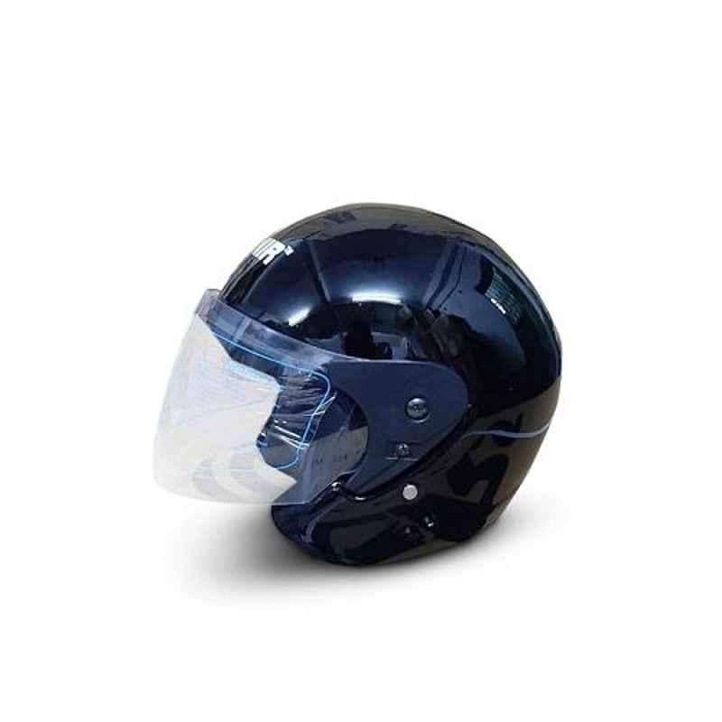 City Black ISI Mark Half Face Helmet, Size: Medium