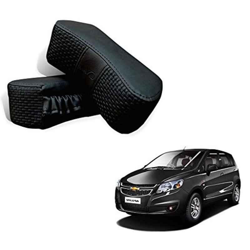 Kozdiko 2 Pcs Memory Foam Black Car Vastra Neck Rest Cushion Set for Chevrolet UVA, koz_5287