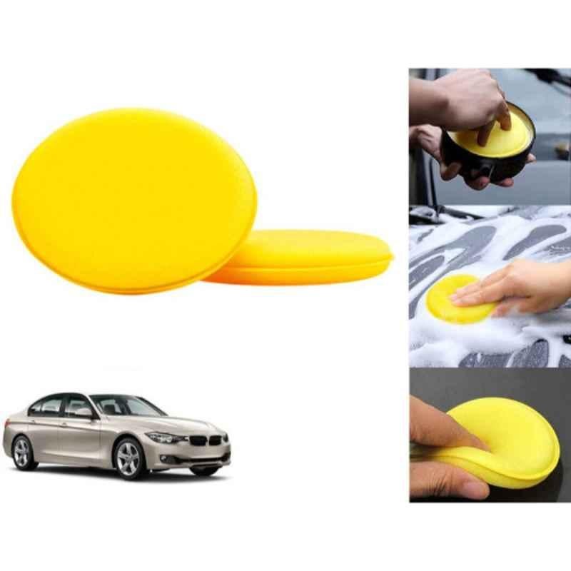 Auto Pearl Polyurethane Beige Washing & Waxing Polish Foam Sponge for 325i (Pack of 2)