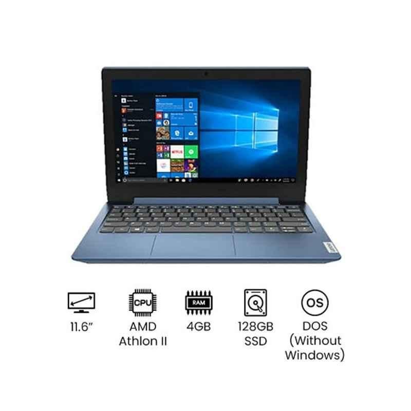 Lenovo Athlon 4GB 11.6 inch Dual Core SSD Bluetooth Ice Blue Laptop, 82GV004FAK-BLU