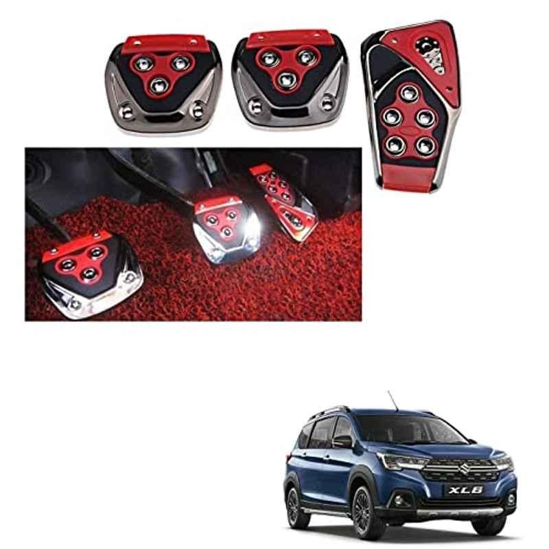 Kozdiko 3 Pcs Red Non-Slip Manual Car Pedals Cover Set for Maruti Suzuki XL6
