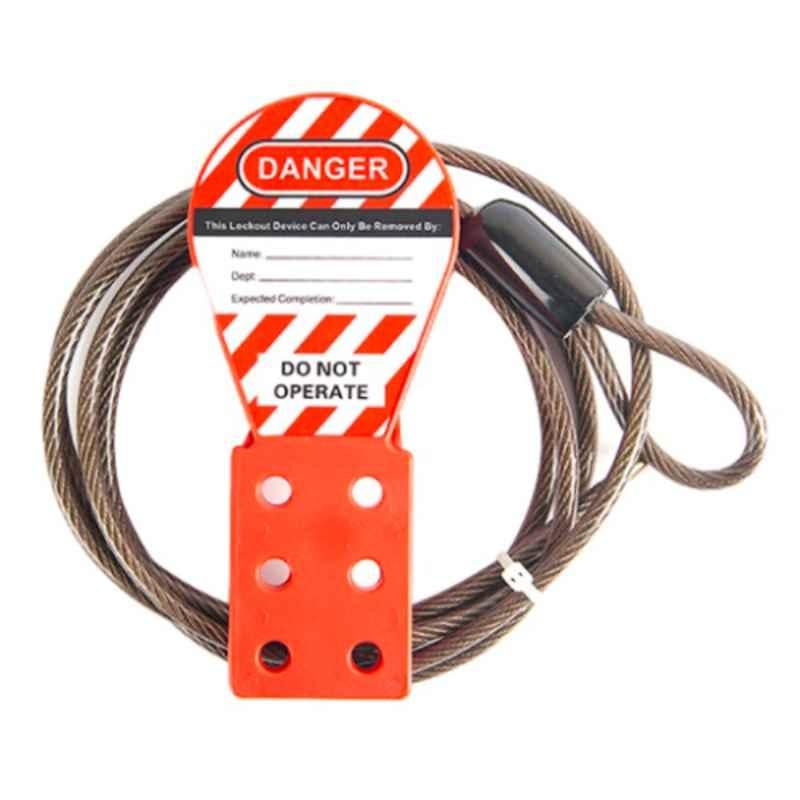 Loto 4.8mm Red Cable Lockouts with Brass & Cap, CL-FLX-6FB