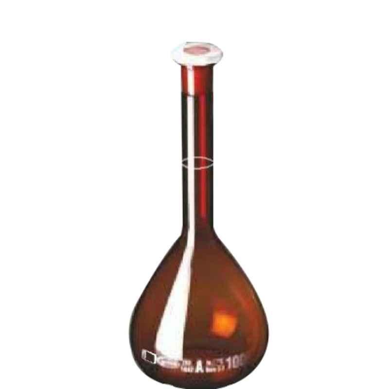 Glassco 25ml Qr Coded Volumetric Flask with Penny Head Glass & Plastic Stopper, QR.130.520.04A