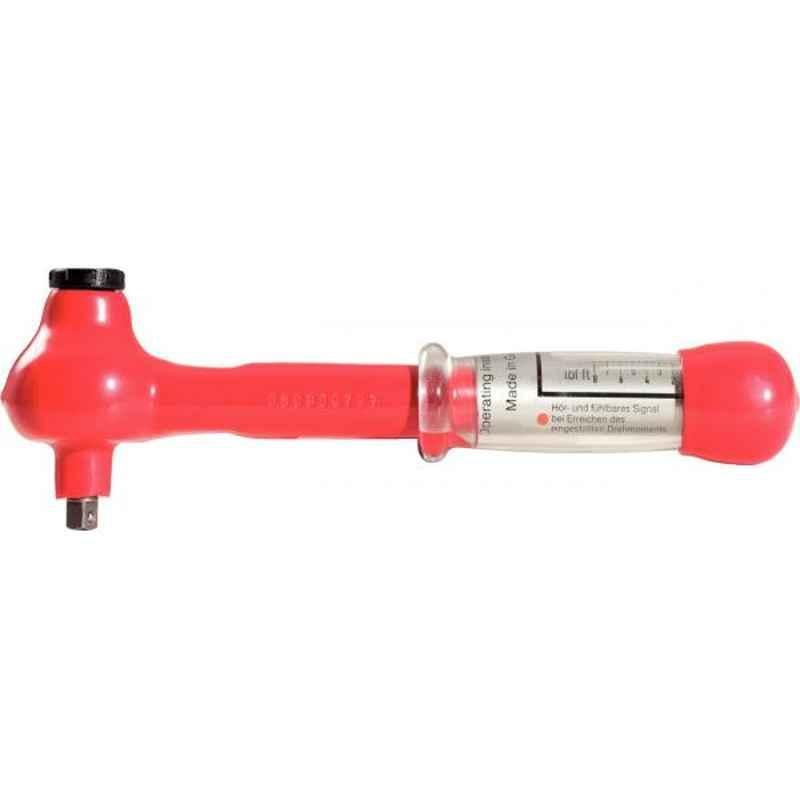KS Tools 1/4 inch CrV Steel Insulated Torque Wrench with Reversible Ratchet Head, 117.1400