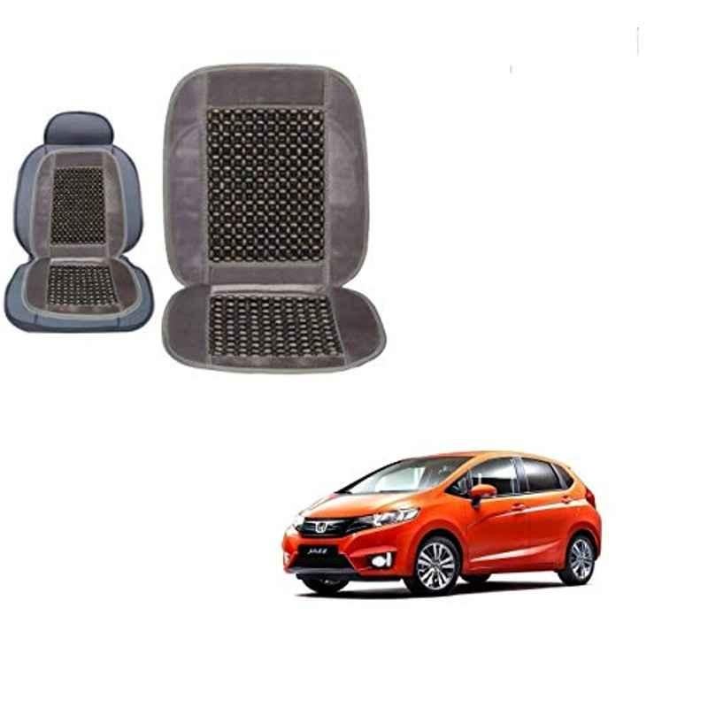 Kozdiko Wooden Bead Seat with Grey Velvet Border for Honda Jazz, KOZ-87314