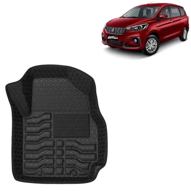 Kingsway 4 Pcs Premium 4.5D 100% Waterproof Tray Shape PVC Black Car Floor Mat Set for Maruti Suzuki Ertiga 2022 to 2025 All Model