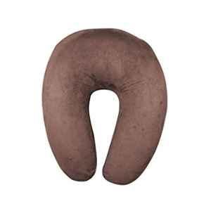 Kozdiko Velvet Brown U-Shape Travel Neck Rest Cushion Pillow Hyundai Verna Next Gen (2017-Present)