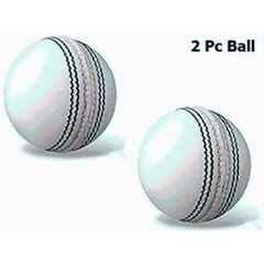 Vicky Sports White Cricket Leather Ball (Pack of 2)