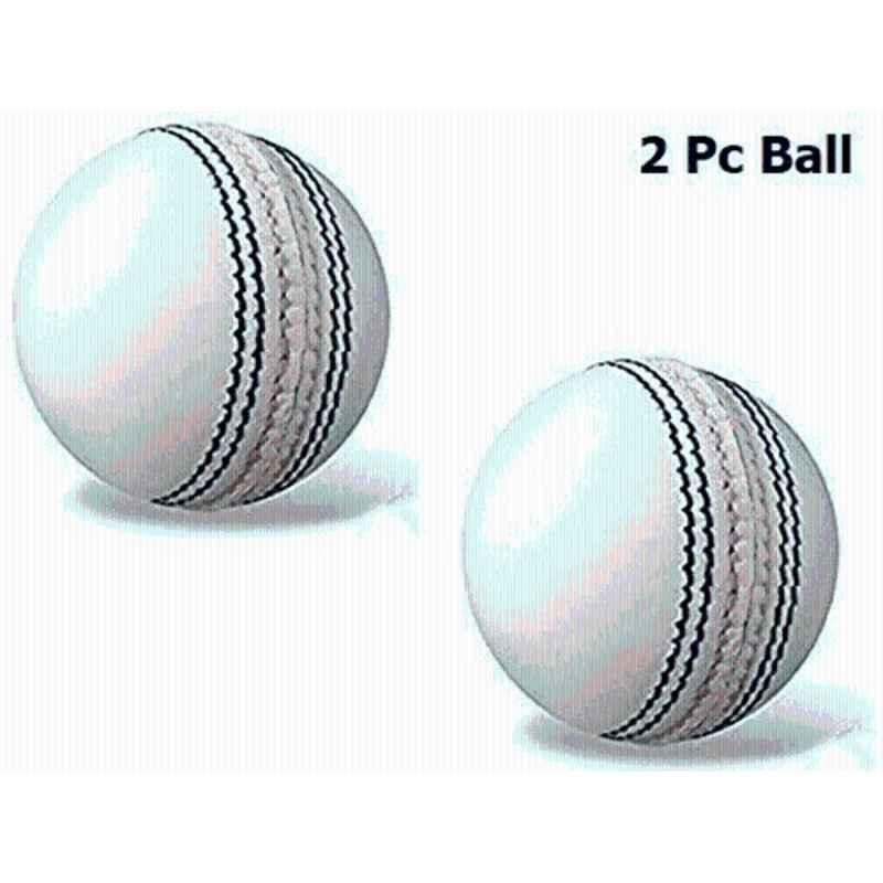Vicky Sports White Cricket Leather Ball (Pack of 2)