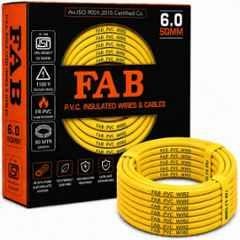 FAB 6 Sqmm FR PVC CCA Copper Yellow Multistrand Electrical Wire, Length: 90 m
