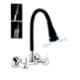 KCS CS-SMBDF Cosmo Brass Chrome & Matt Black Kitchen Dual Flow Sink Mixer Hot & Cold Water Tap with Flexible Silicone Swivel Spout