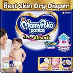 Mamy Poko 64 Pcs Extra Absorb Diapers Pant Packet, Size: Large
