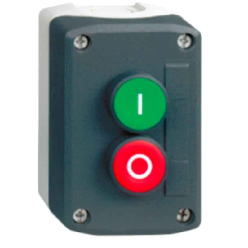 Schneider Harmony 600V 10A Plastic Dark Grey Lid Control Station & 2 Flush Push Buttons, XALD213