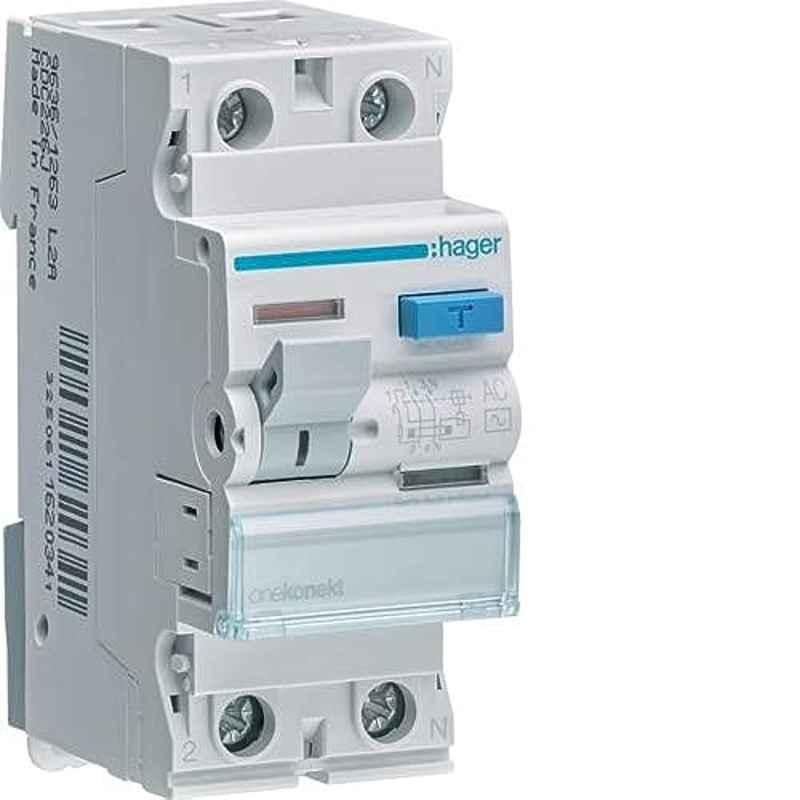 Hager 63A 300mA 2 Pole Earth Leakage Circuit Breaker, CFC264J