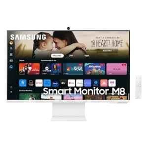 Samsung M8 32 inch UHD 4K Smart White LED Monitor with AI Upscaling, Office 365, Workout Tracker & Multiple Ports, LS32DM801UWXXL