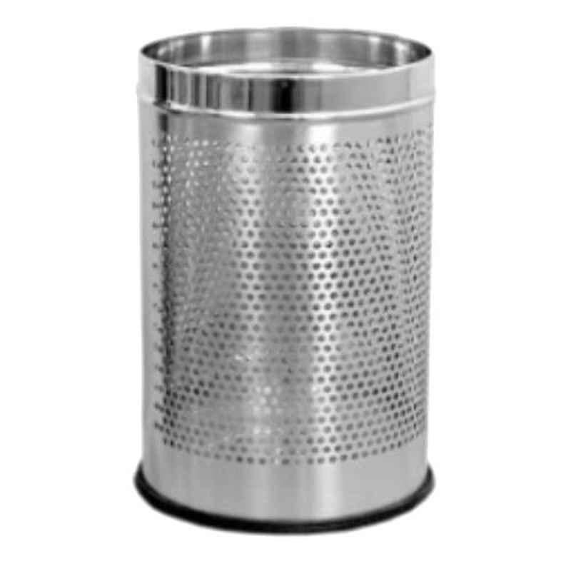 Delta Solutions 10x14 inch Stainless Steel Perforated Dustbin (Pack of 2)