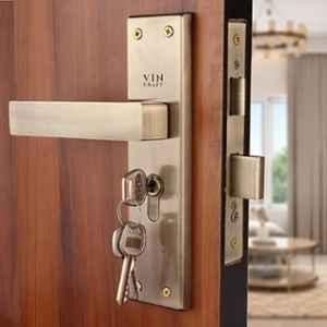 VIN KRAFT 8 inch 60mm Stainless Steel Antique Brass Mortise Door Lock Handle Set with 3 Keys, VK001-8CYS-OSK-AB