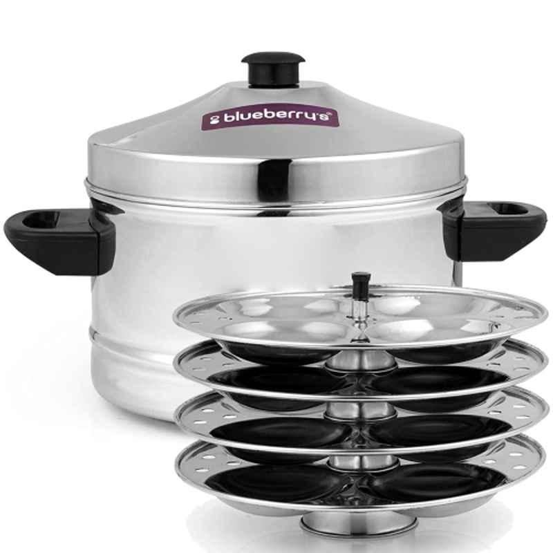 Blueberry's Stainless Steel Induction Base Idli Cooker Maker Pot with 4 Plates, BIC416