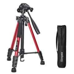 Simpex C-606 Red Lightweight Adjustable Tripod with Carry Bag for DSLR, Mobile Phones, Digital Cameras, Vlogging, Photography & Video Recording