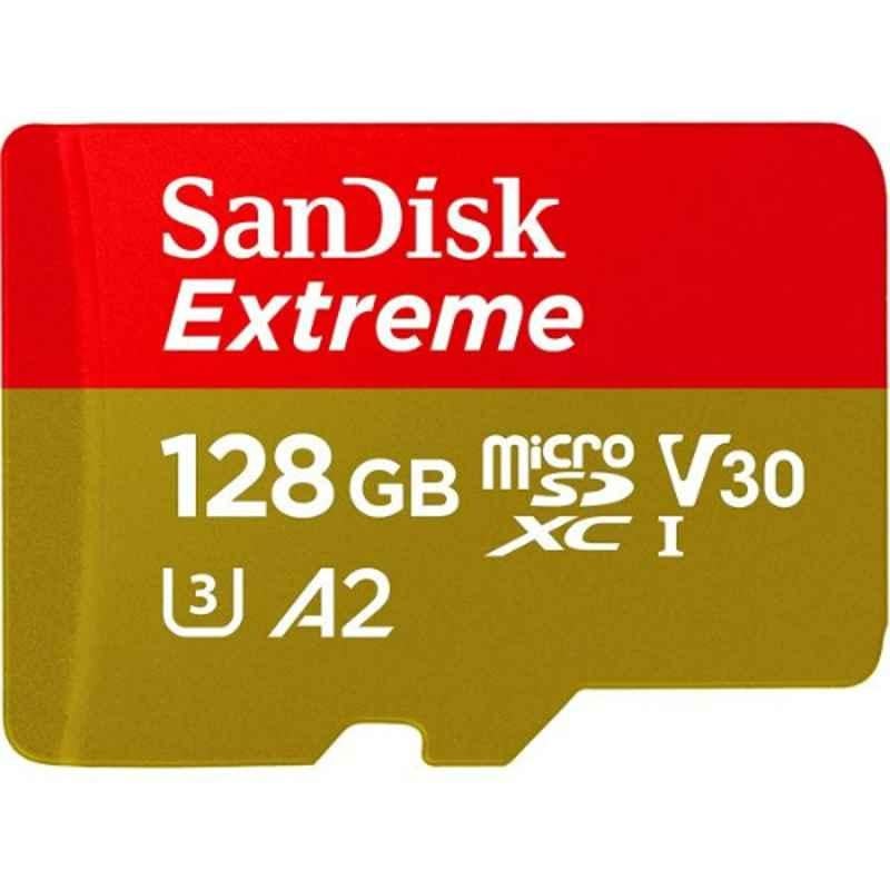 SanDisk Extreme 128GB microSDXC A2 Class 10 V30 Memory Card, SDSQXA1-128G-GN6MA