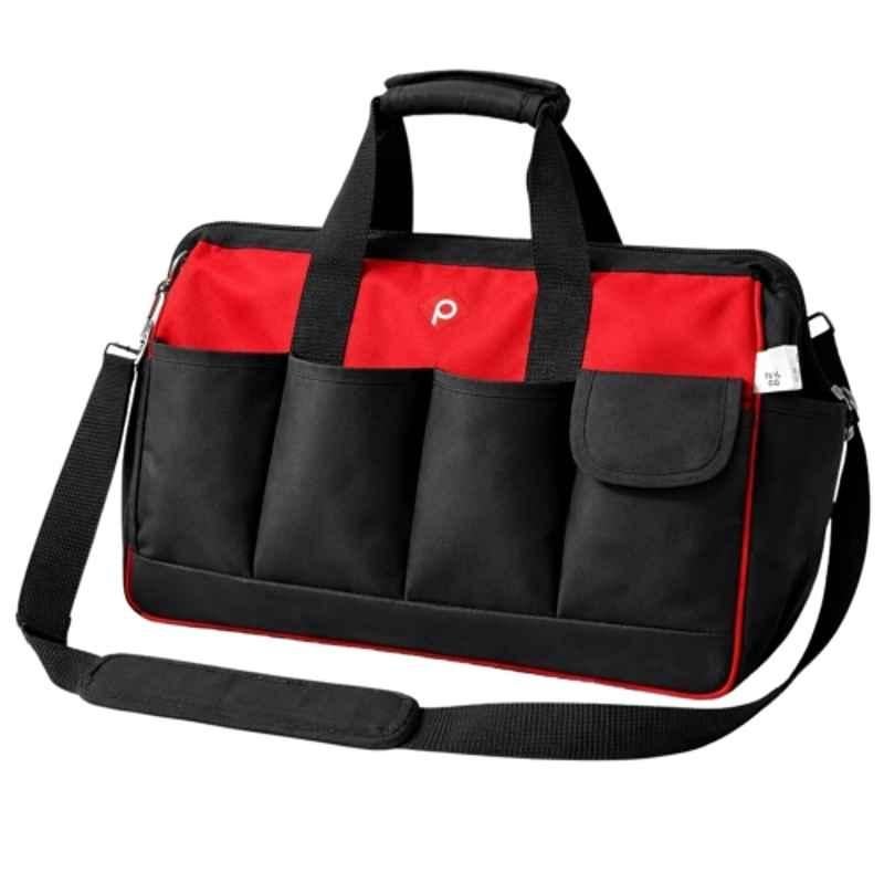 Pahal 9 inch Nylon Red & Black Multipurpose Tool Bag for Electricians, Plumbers, Carpenters & Technicians, PITB05