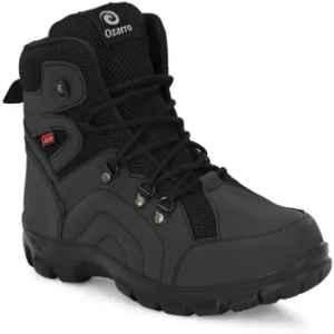 Ozarro Leather Steel Toe Black Safety Shoes, S4422, Size: 6