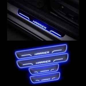 SureStrive 4 Pcs Acrylic Car Side Footstep Set with Blue LED Door Sill Scuff Plate for TATA Harrier All Model
