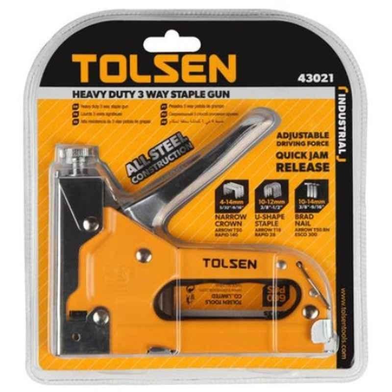 Tolsen Yellow, Black & Silver Heavy Duty 3 Ways Nails Staple Gun, 43021