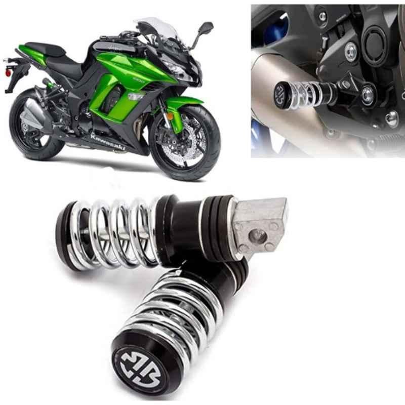 Auto Pearl 2 Pcs Steel Black Foot Rest Spring Coiled Set for Ninja 1000