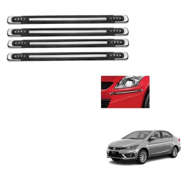 Kozdiko 4 Pcs Black Designer Car Bumper Protector Guard Set for Toyota Belta
